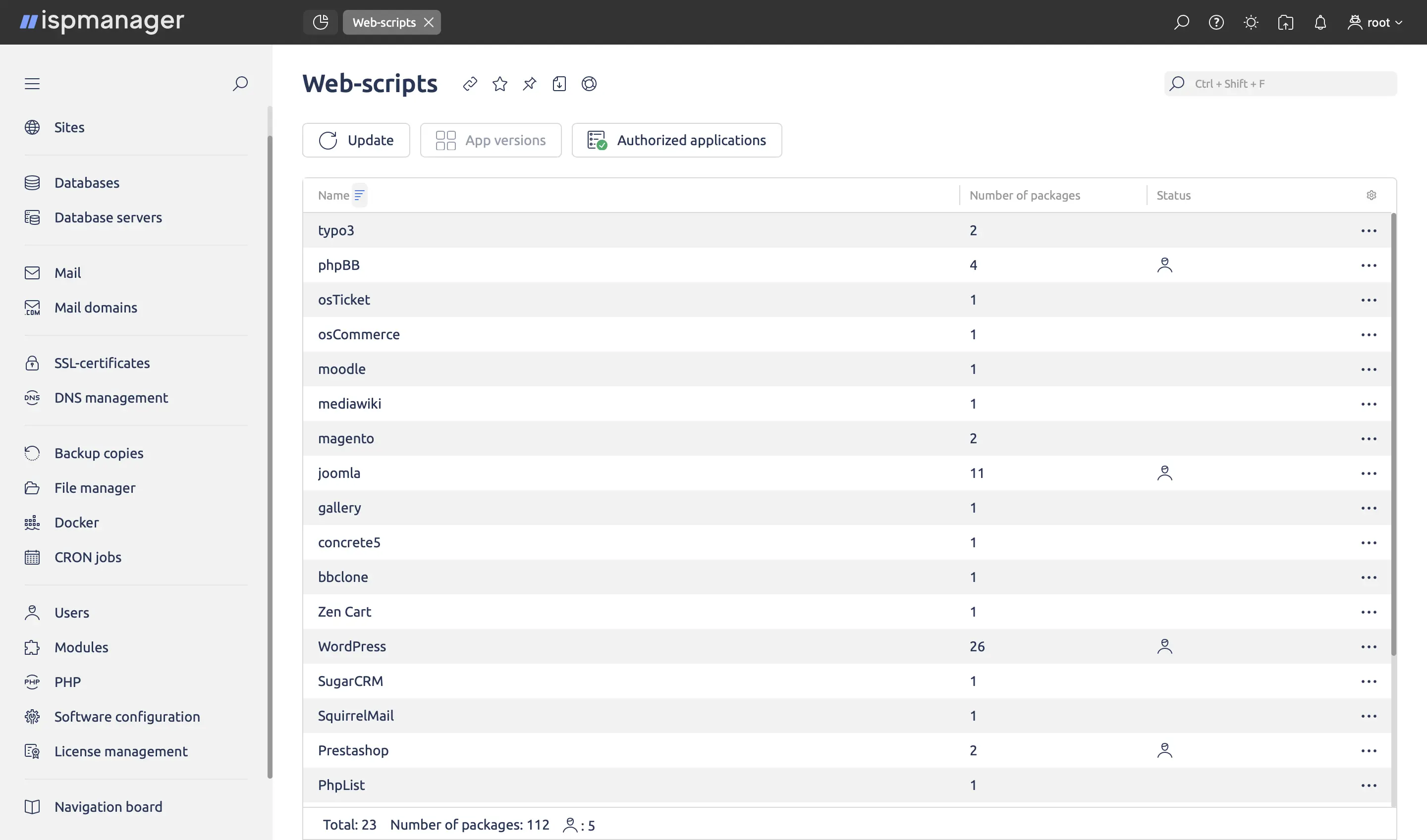 ispmanager webscripts