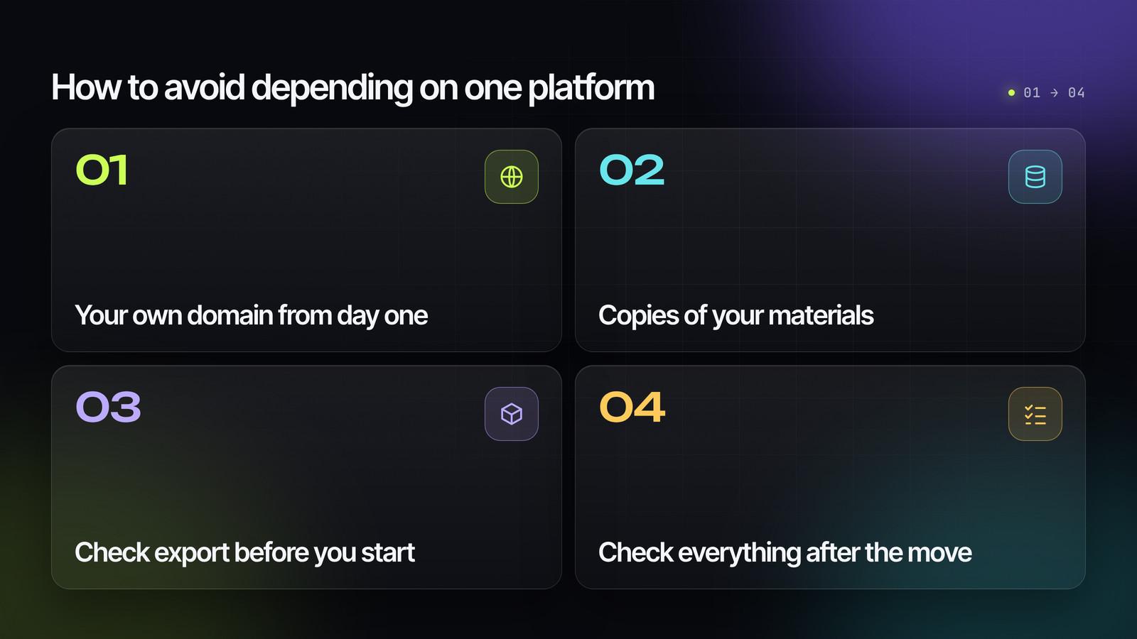How to avoid depending on one platform